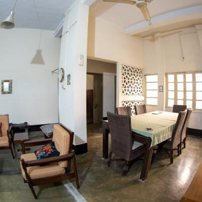 The Uninterrupted Open Space Used For Living Area And Dining Space
