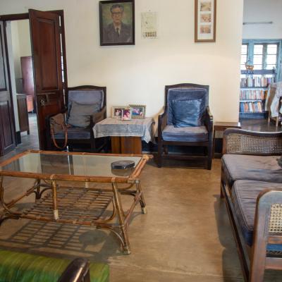 The Wooden Sofa Set Resembles Furniture Of That Era