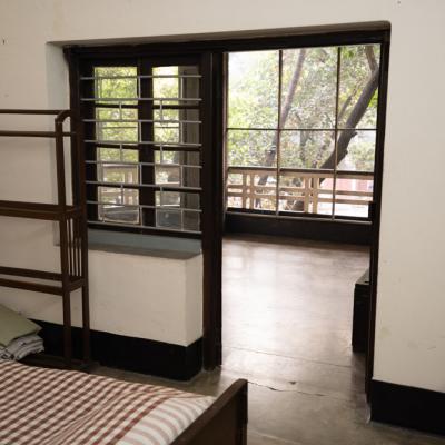 Interior Door With Adjacent Window Allows Better View And Ventilation