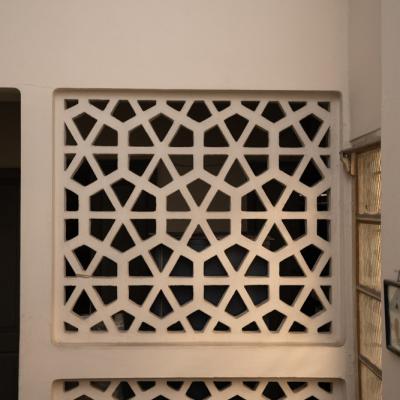 Partition Screen Used To Separate Dining Space