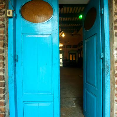 Exterior Door Made Of Wood And Glass1