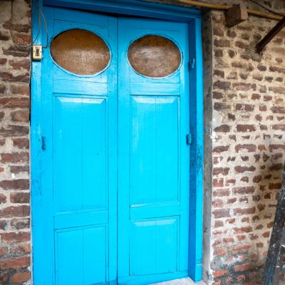 Exterior Door Made Of Wood And Glass