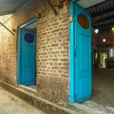 Exterior Door Made With Wood And Glass