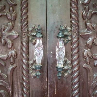 Wooden Work On The Entry Door
