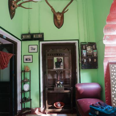 The South Verandah Walls Are Ornamented With Hunted Animal Mounts